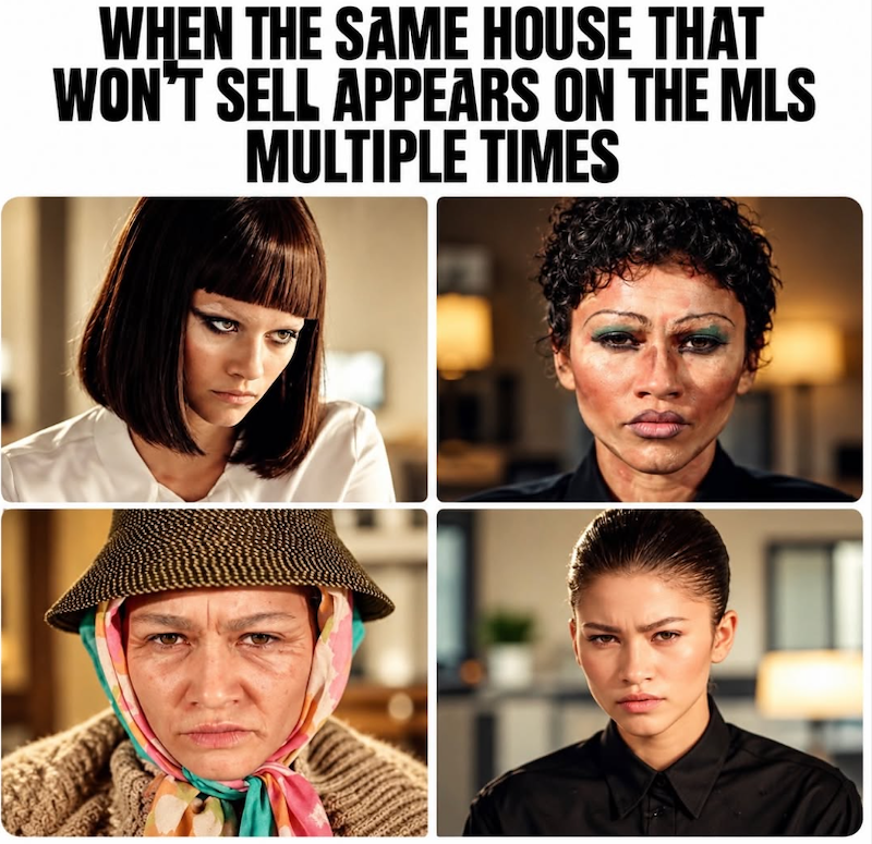 WHEN THE SAME HOUSE THAT WON'T SELL APPEARS ON THE MLS MULTIPLE TIMES