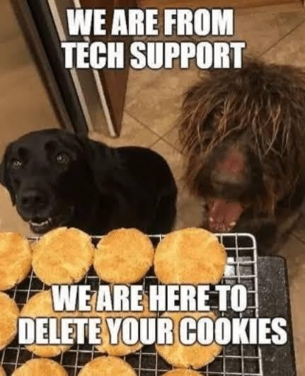 WE ARE FROM TECH SUPPORT WE ARE HERE TO DELETE YOUR COOKIES