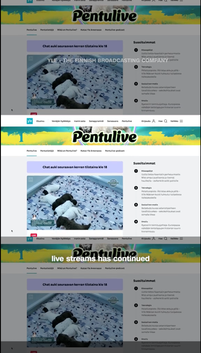 Pentulive Pentulive Pentutietaja Mikä on Pentulive? Katso Yle Areenassa Pentulive-podcast Chat auki seuraavan kerran tiistaina klo 18 Suosituimmat Яворагут Uutta tietoa Naantalin perhesurmasta Mies ampui puolisonsa ja itsensä YLE THE FINNISH BROADCASTING COMPANY tipoliisille Teknologia Pelastusopisto: Ala latas akkuja yöllä- Ville Mäkisen kuisti tuhoutui tulipalossa Valkeakoskella Sosiaalinen media Belzebubs kuvaa satanistiperheen tavallista arkea-seksikohtaukset ovat somelle likas yle Etusivu V