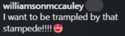 williamsonmccauley I want to be trampled by that stampede!!!!