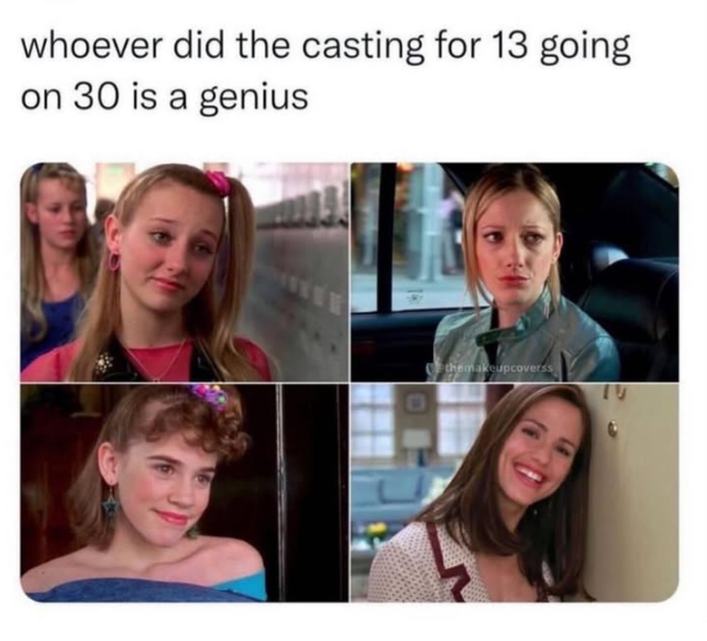 whoever did the casting for 13 going on 30 is a genius themakeupcoverss