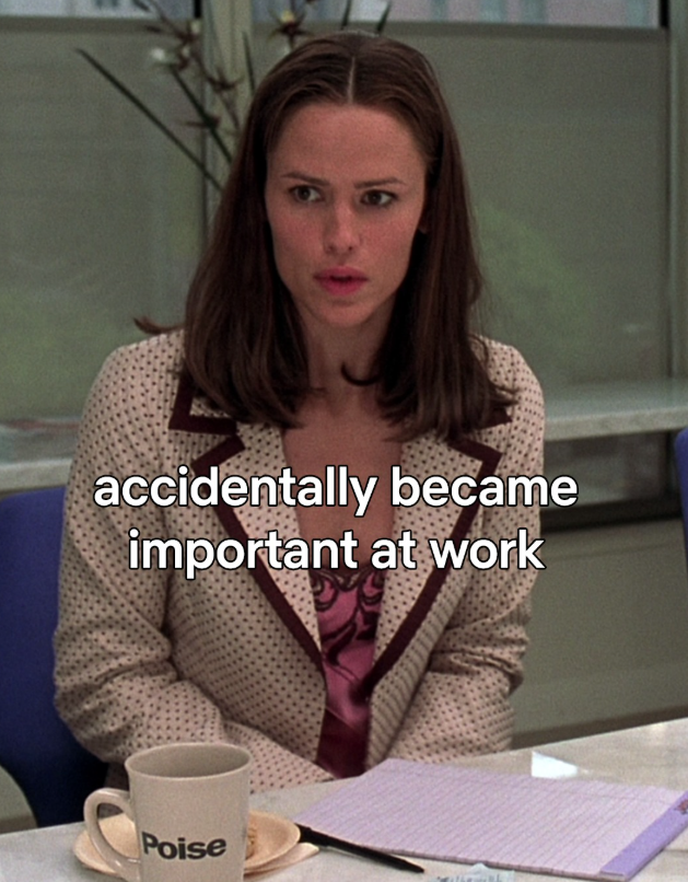 accidentally became important at work Poise