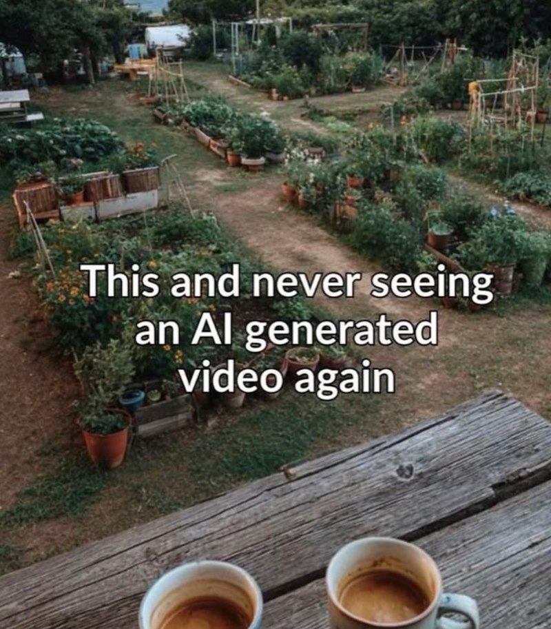 This and never seeing an Al generated video again