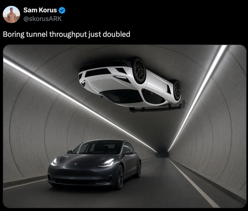 Sam Korus @skorusARK Boring tunnel throughput just doubled