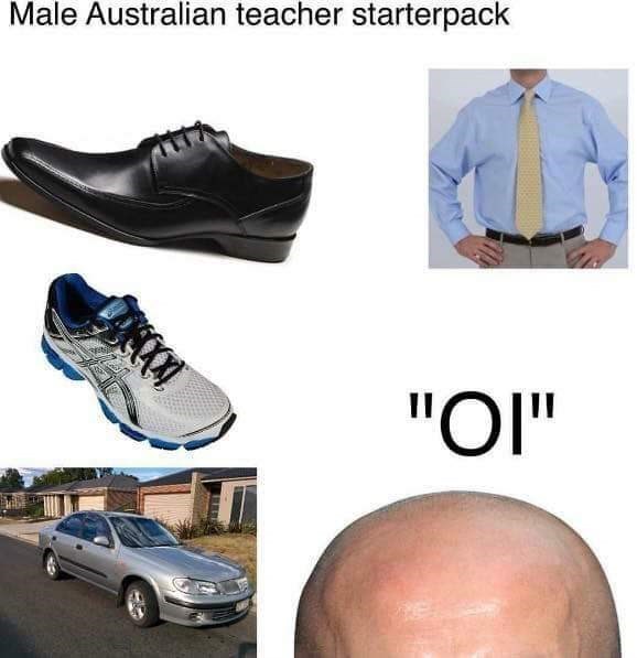 Male Australian teacher starterpack "וס"