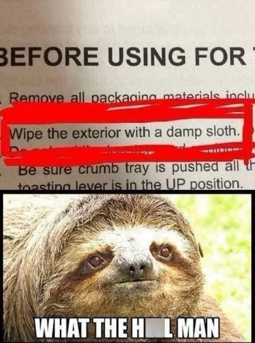 BEFORE USING FOR Remove all packaging materials inclu Wipe the exterior with a damp sloth. Be sure crumb tray is pushed all th toasting lever is in the UP position. WHAT THE HAL MAN