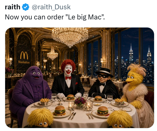 raith @raith_Dusk Now you can order "Le big Mac". M Manhattan