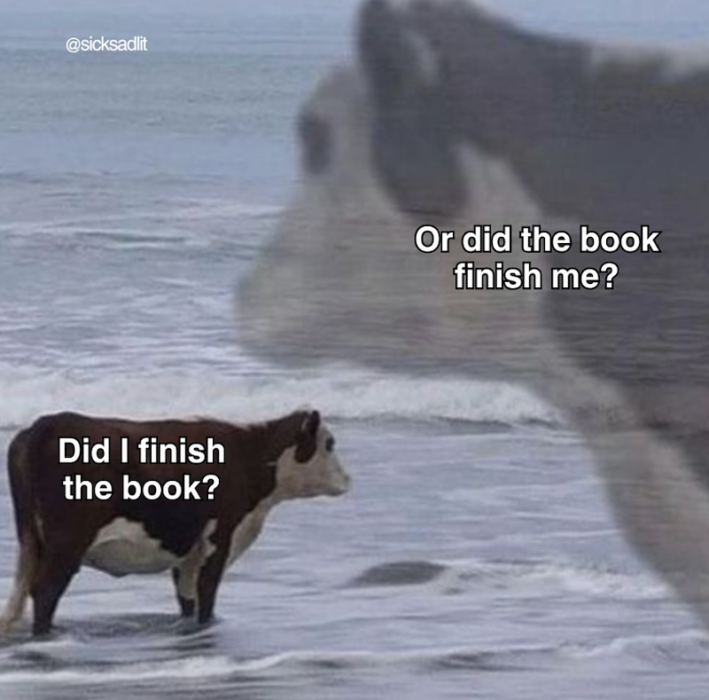 @sicksadlit Did I finish the book? Or did the book finish me?