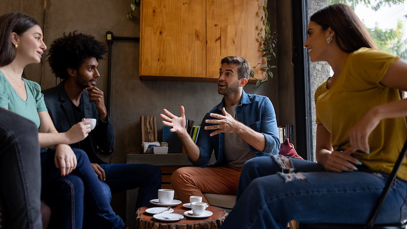 Friends arguing about money