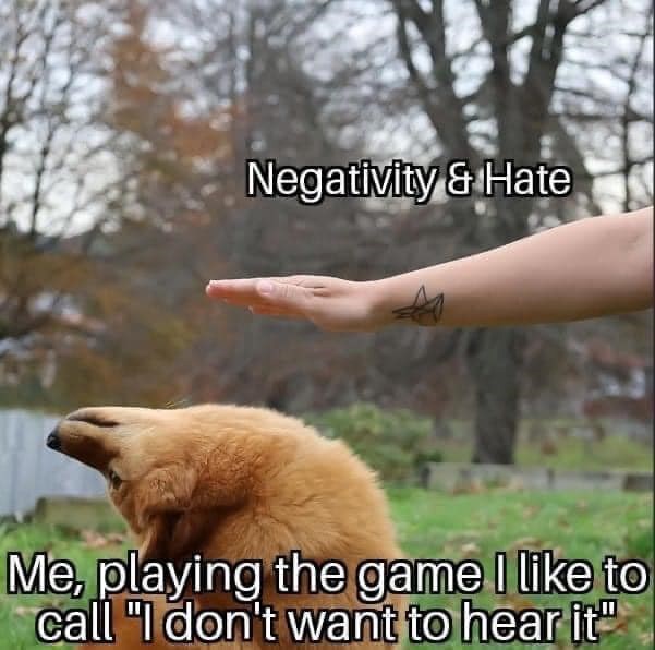 Negativity & Hate Me, playing the game I like to call "I don't want to hear it"