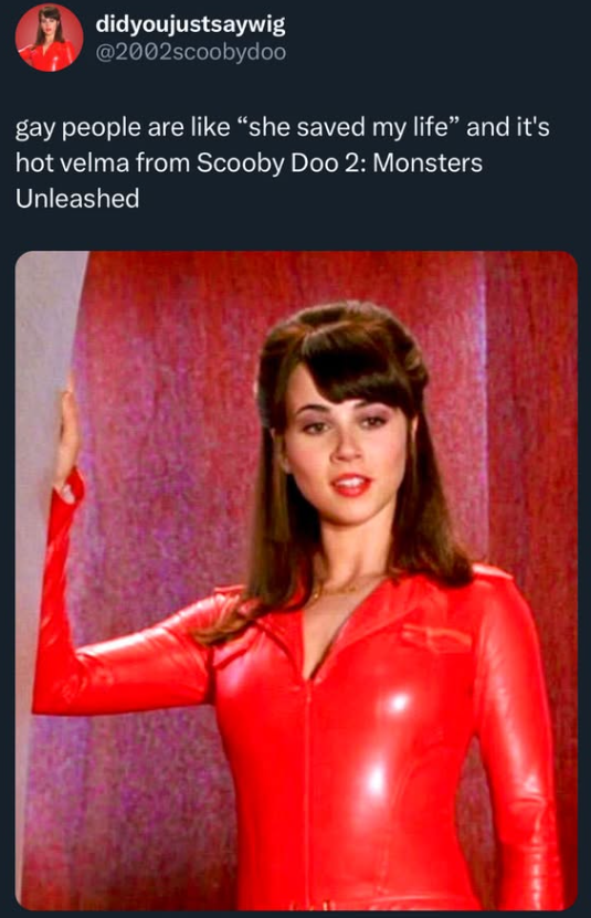 didyoujustsaywig @2002scoobydoo gay people are like "she saved my life" and it's hot velma from Scooby Doo 2: Monsters Unleashed