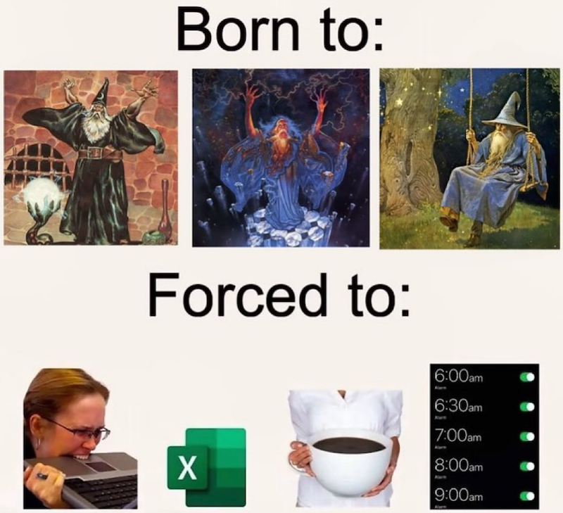 Born to: Forced to: 6:00am 6:30am 7:00am X 8:00am 9:00am