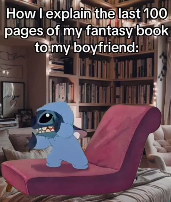 How I explain the last 100 pages of my fantasy book to my boyfriend: