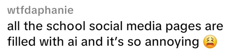 wtfdaphanie all the school social media pages are filled with ai and it's so annoying ②