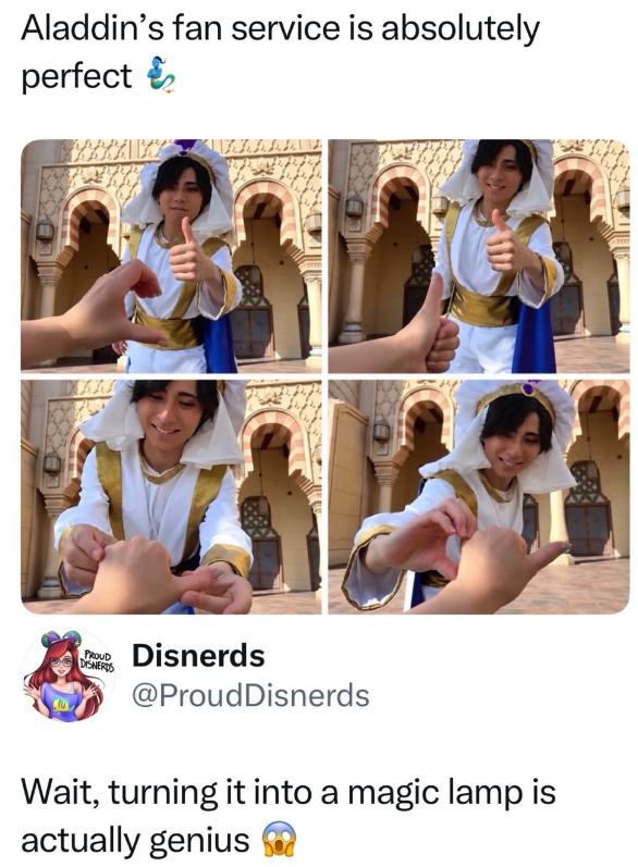 Aladdin's fan service is absolutely perfect PROUD Disnerds DISNERDS @ProudDisnerds Wait, turning it into a magic lamp is actually genius