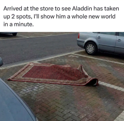 Arrived at the store to see Aladdin has taken up 2 spots, I'll show him a whole new world in a minute.