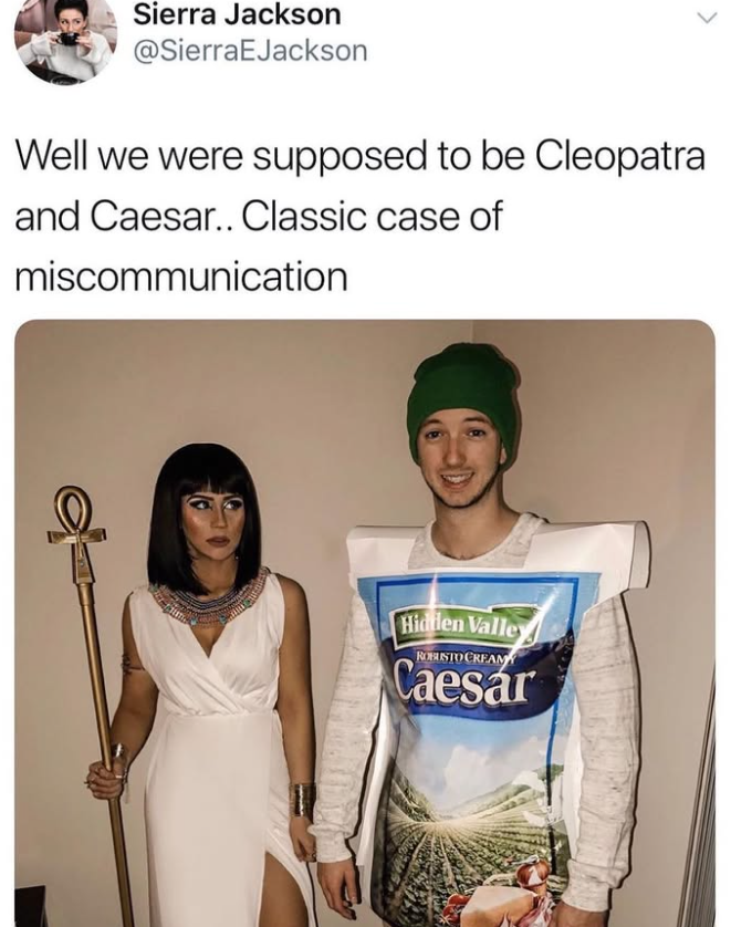 Sierra Jackson @SierraEJackson Well we were supposed to be Cleopatra and Caesar.. Classic case of miscommunication Hidden Valley ROBUSTO CREAM Caesar