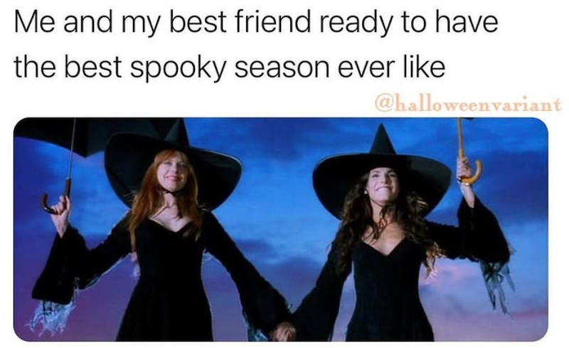Me and my best friend ready to have the best spooky season ever like @halloweenvariant