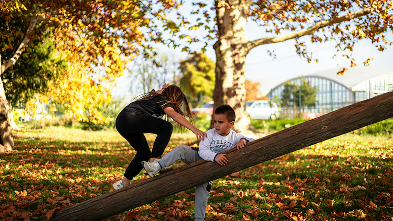 Kids playing outside