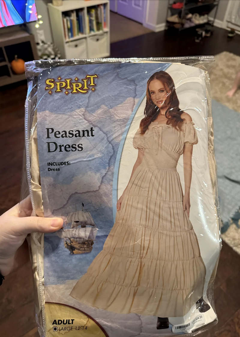 Spipi Peasant Dress INCLUDES: Dress ADULT OLARGE 12-14 USA $34.99