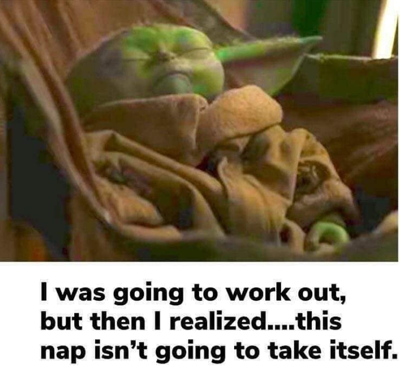 I was going to work out, but then I realized....this nap isn't going to take itself.