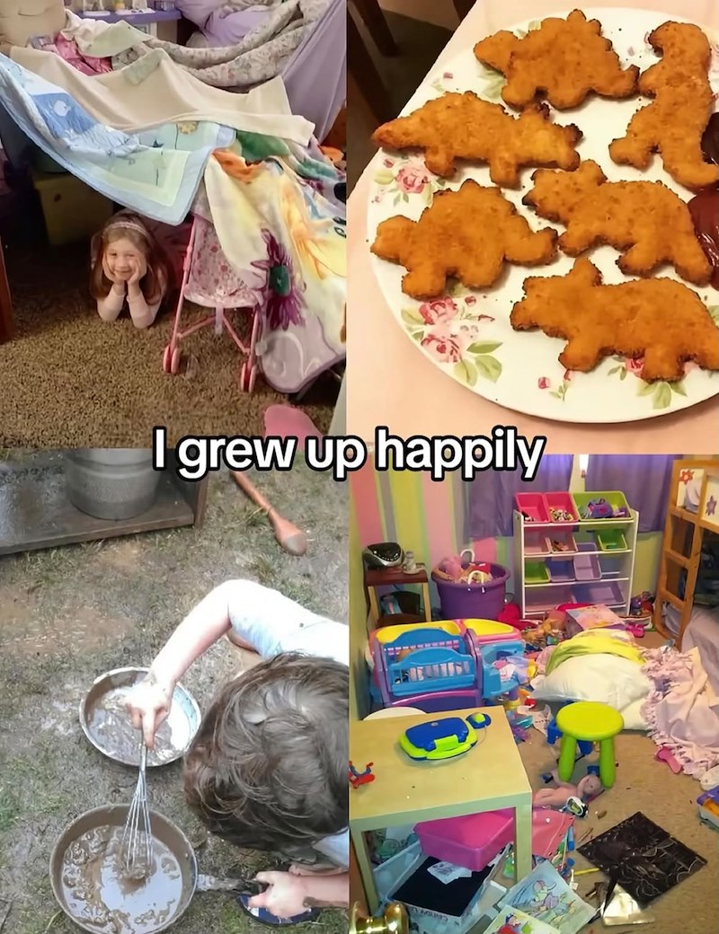 I grew up happily E