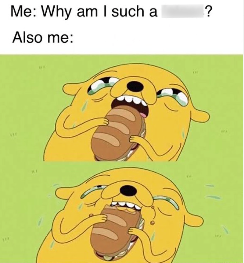 Me: Why am I such a Also me: ?