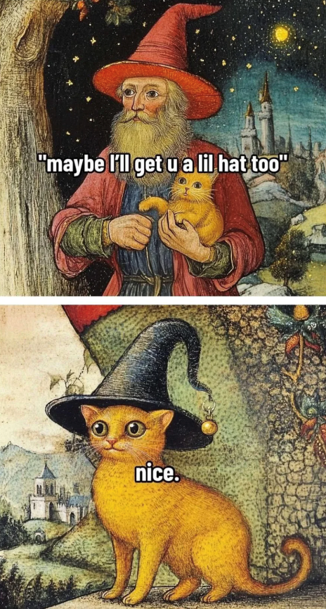 "maybe I'll get u a lil hat too" nice.