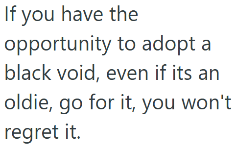 If you have the opportunity to adopt a black void, even if its an oldie, go for it, you won't regret it.