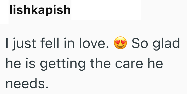 lishkapish I just fell in love. So glad he is getting the care he needs.