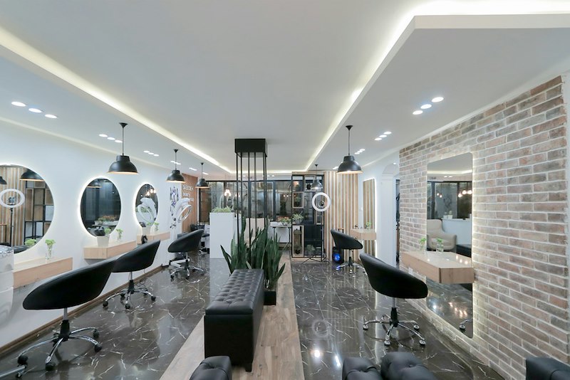 Interior of a beauty salon where a manager implemented a strict appointment-booking rule.
