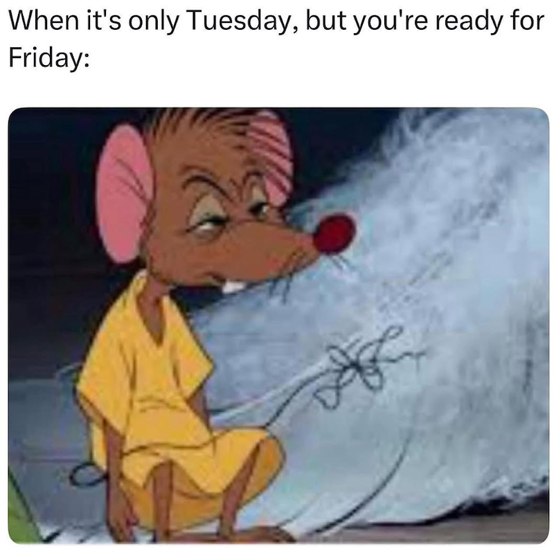 When it's only Tuesday, but you're ready for Friday: