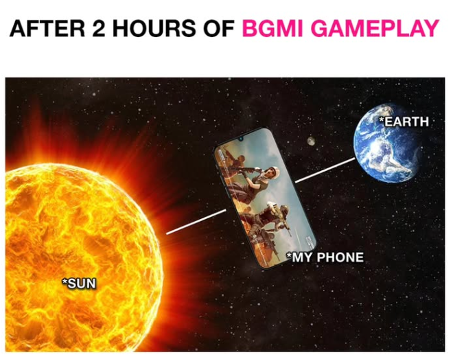 AFTER 2 HOURS OF BGMI GAMEPLAY SUN *MY PHONE EARTH
