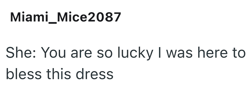 Miami Mice2087 She: You are so lucky I was here to bless this dress