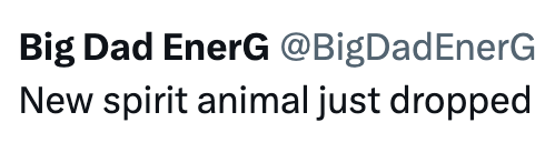 Big Dad EnerG @BigDadEnerG New spirit animal just dropped