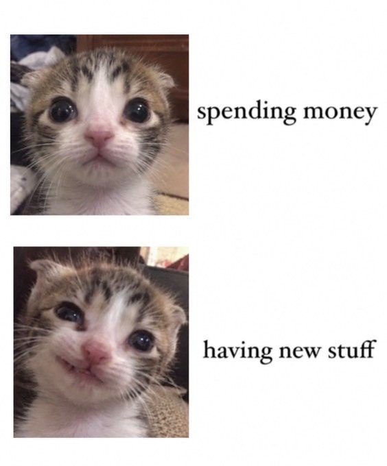 spending money having new stuff