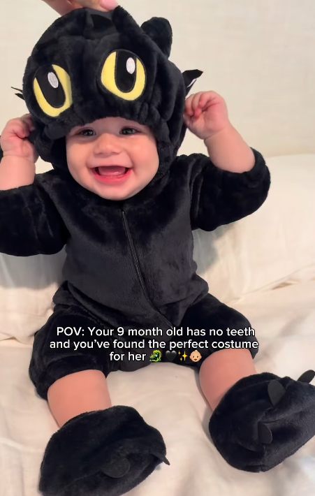POV: Your 9 month old has no teeth and you've found the perfect costume for her