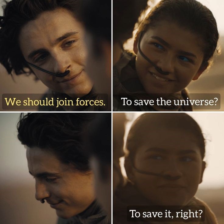 We should join forces. To save the universe? To save it, right?