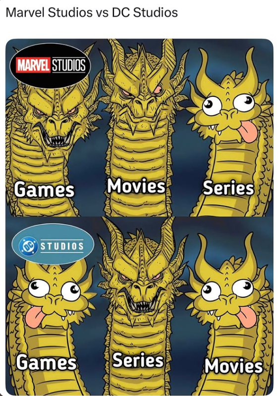 Marvel Studios vs DC Studios MARVEL STUDIOS Games Movies Series STUDIOS Games Series Movies