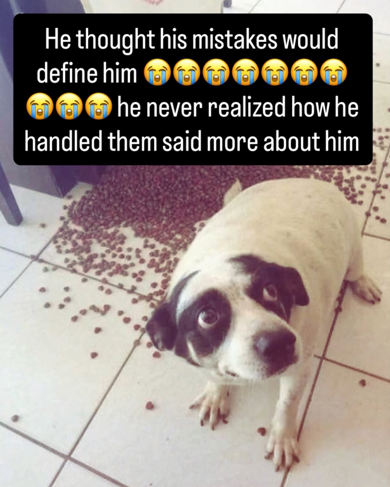 He thought his mistakes would define him OOOOO he never realized how he handled them said more about him