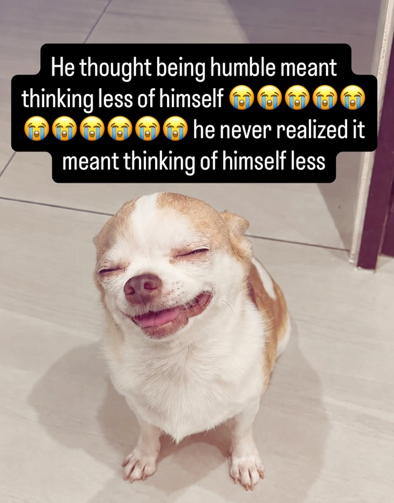 He thought being humble meant thinking less of himself he never realized it meant thinking of himself less