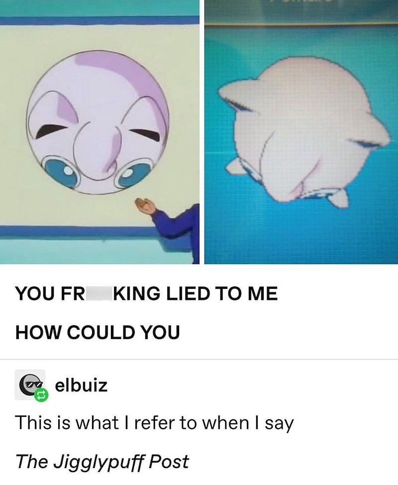 YOU FR KING LIED TO ME HOW COULD YOU elbuiz This is what I refer to when I say The Jigglypuff Post