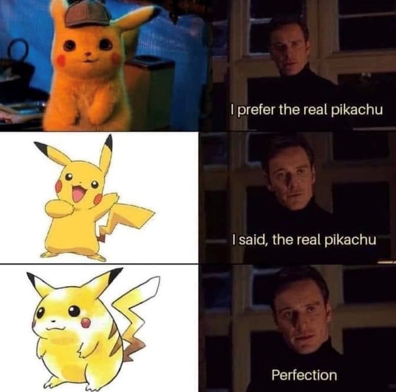 I prefer the real pikachu I said, the real pikachu Perfection