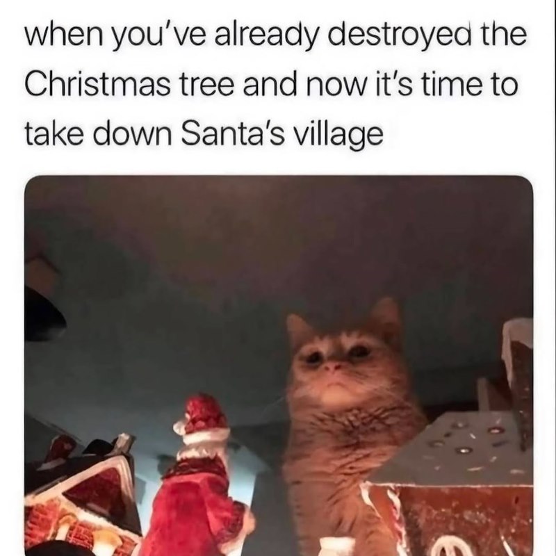 when you've already destroyed the Christmas tree and now it's time to take down Santa's village