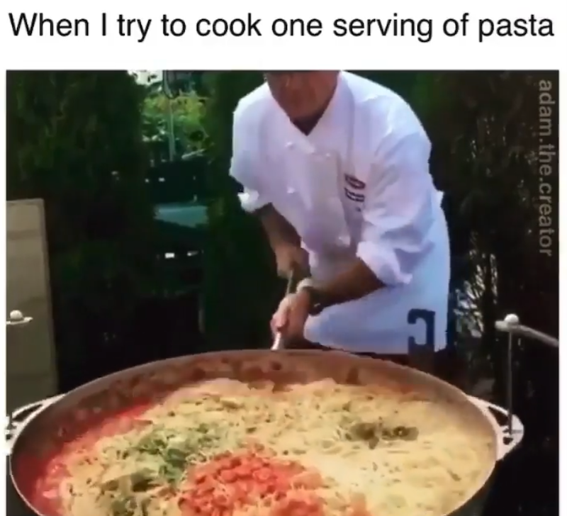 When I try to cook one serving of pasta adam.the.creator DB C