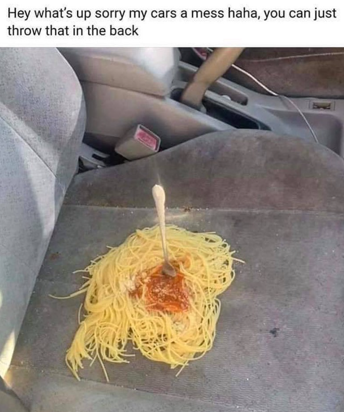Hey what's up sorry my cars a mess haha, you can just throw that in the back