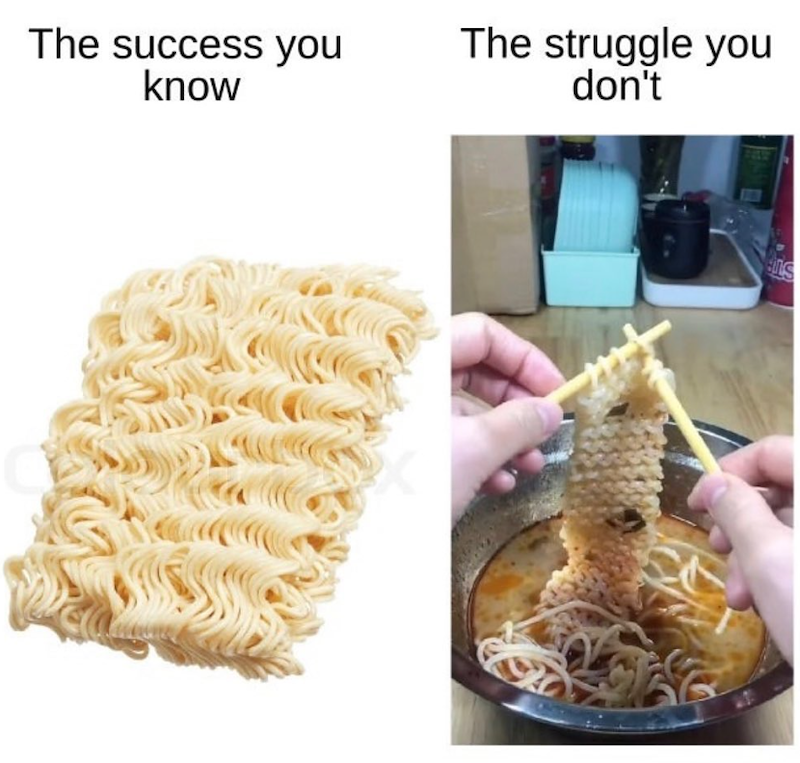 The success you know The struggle you don't S