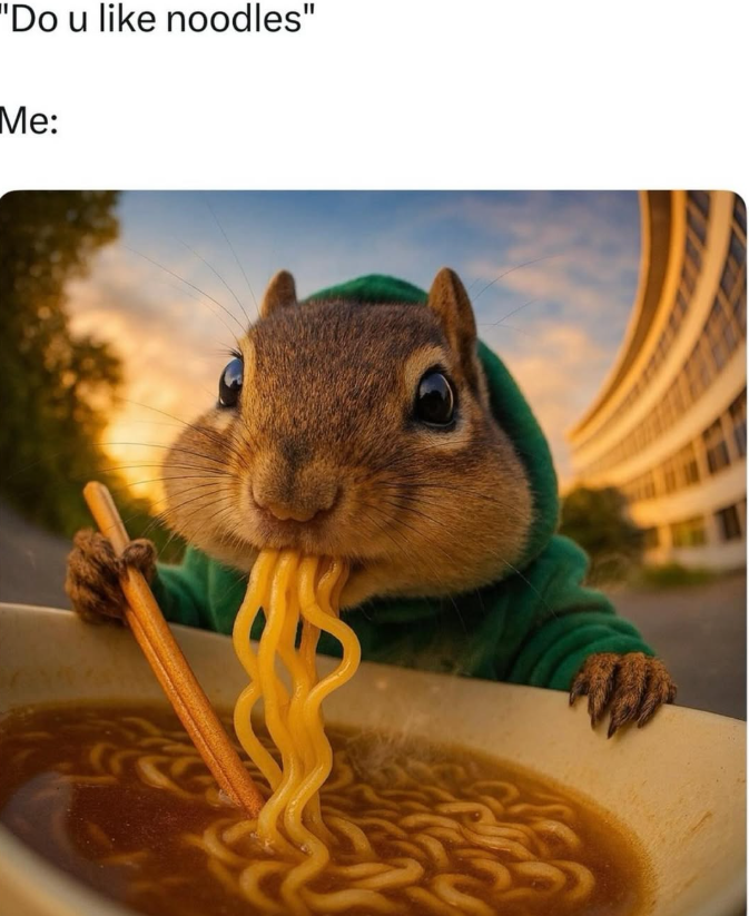 "Do u like noodles" Me: