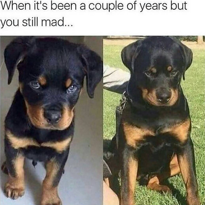 When it's been a couple of years but you still mad...