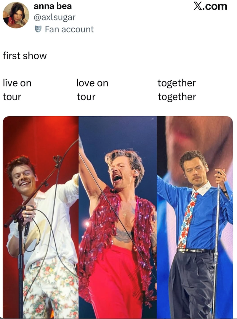 anna bea @axlsugar Fan account X.com first show live on tour love on together tour together